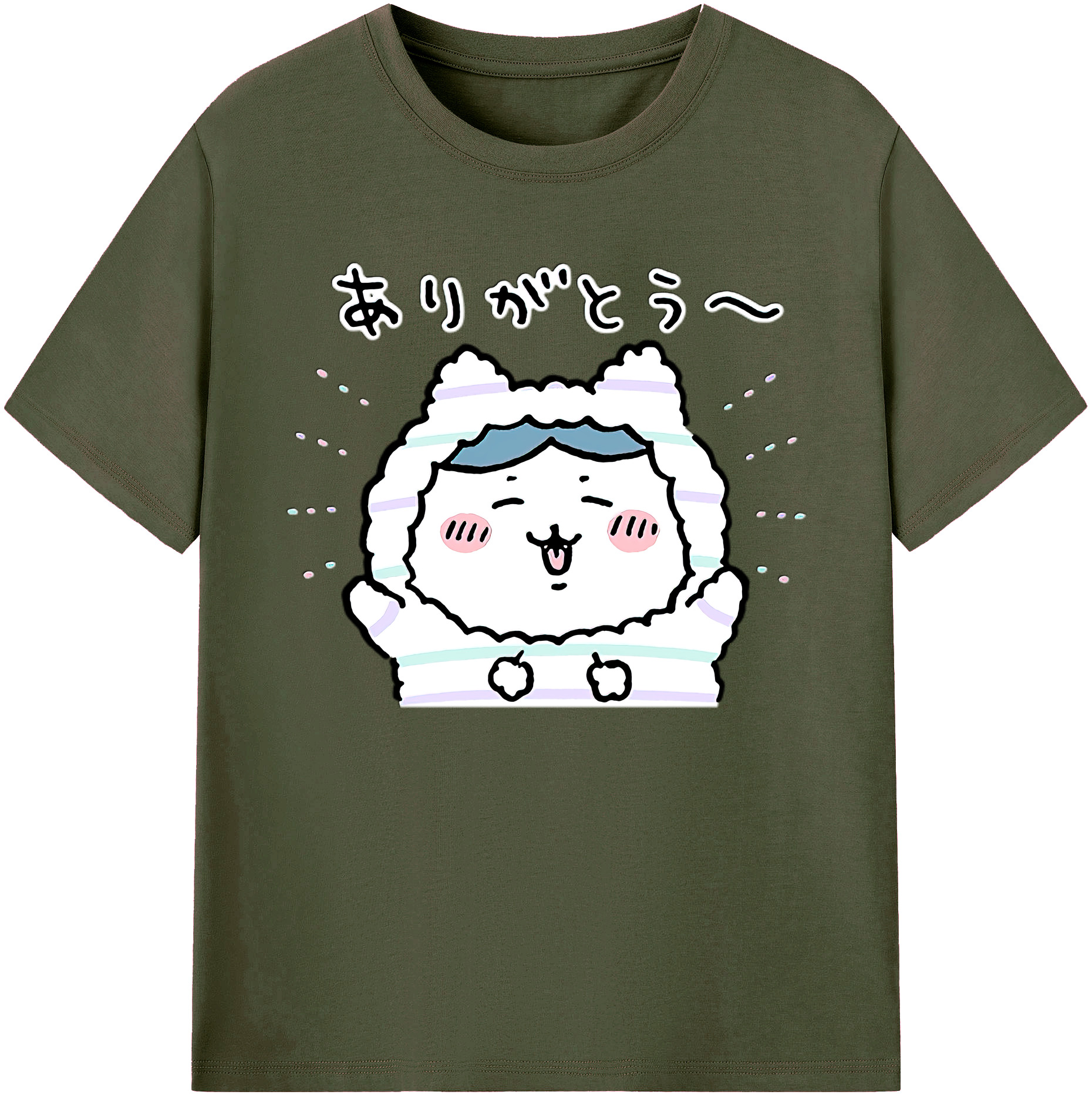 （画像用） ちいかわ ハチワレ Chii-kawa hachiware 綿100％ メンズ半袖Tシャツ｜肌触りやわらか＆通気性